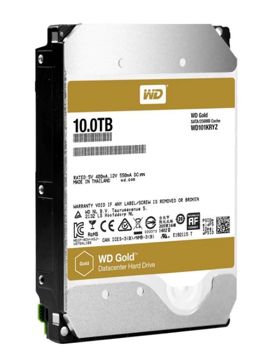 WD Gold 10TB 7200rpm 6Gb/s 256 MB cache