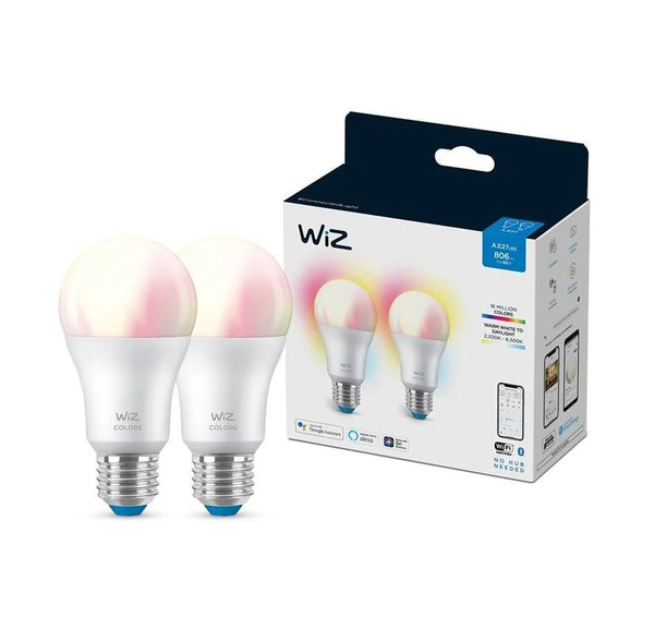 WiZ Standard E27, A60, Color - 2-pak
